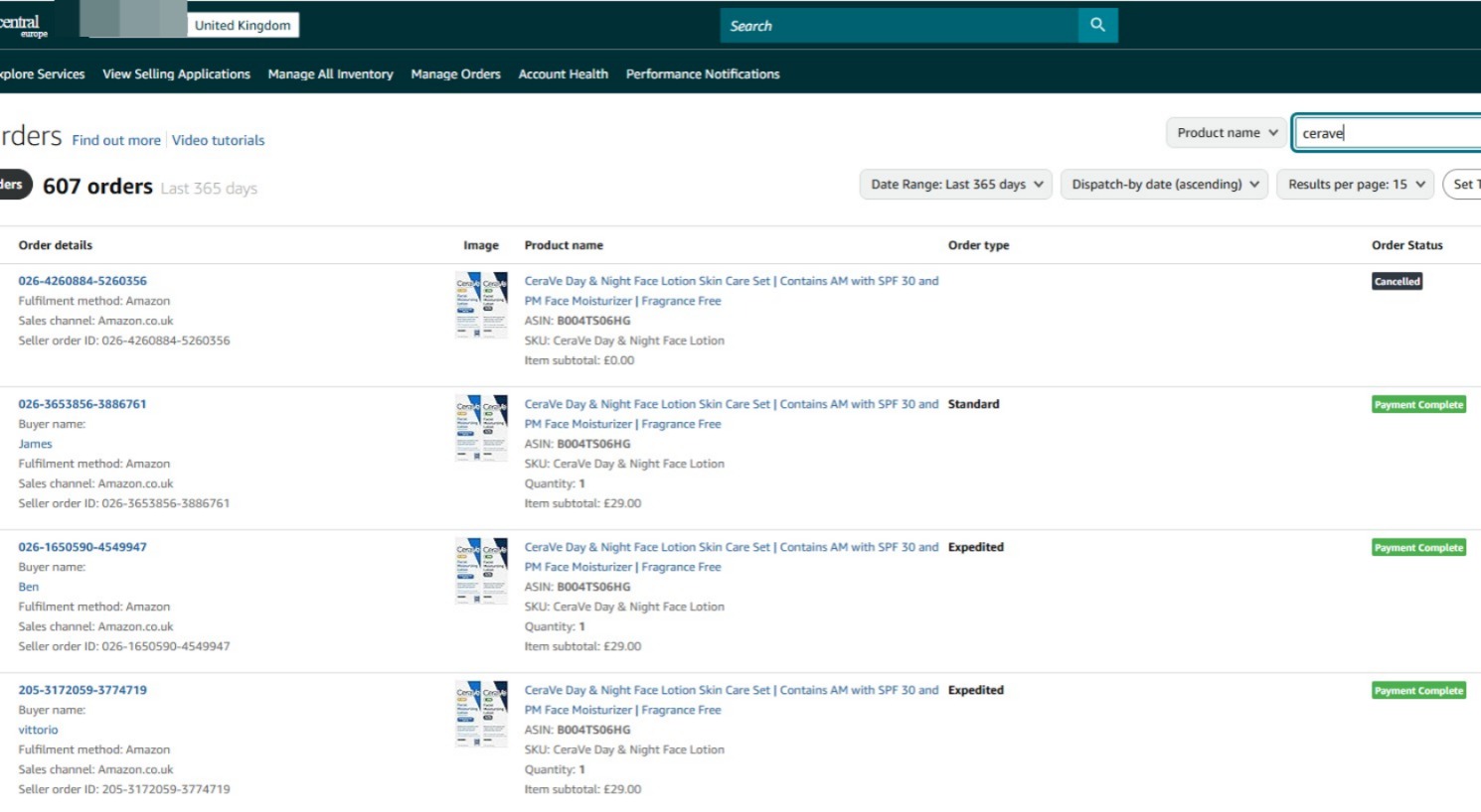 Amazon seller account management screenshot 2
